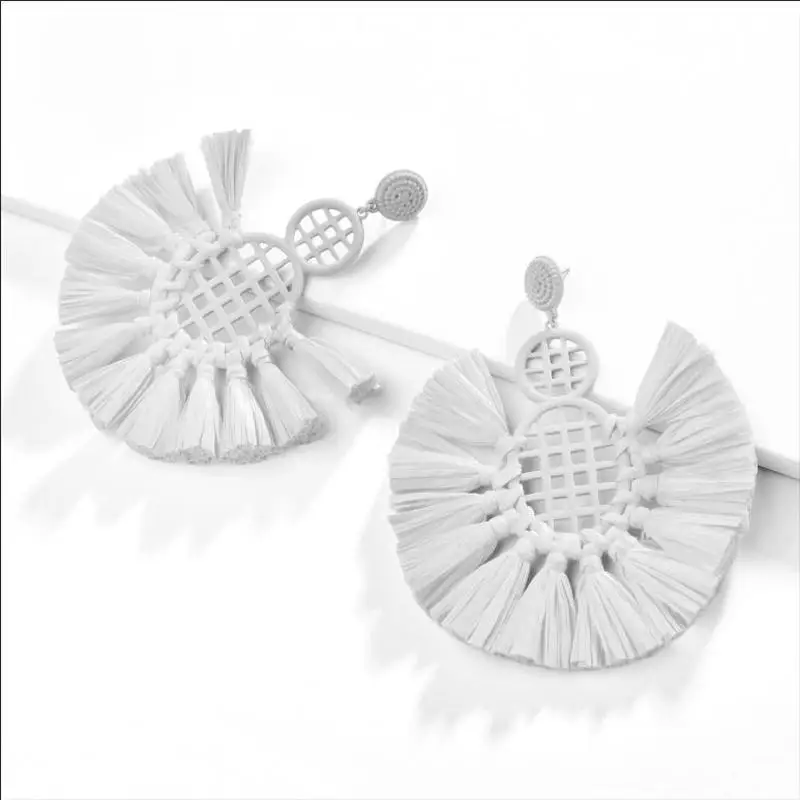 4 цвета весна лето большие серьги с дизайном ананас Raffia Эффектные для женщин |