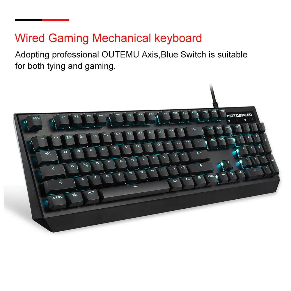 Motospeed K95 104 ключ Outemu переключатель Ice Blue Механическая с подсветкой игровая клавиатура