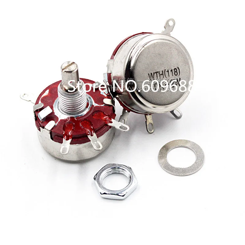 

WTH118-1A 2W Rotary Taper Carbon Potentiometer 470R 560R 680R 1K 1.5K 2.2K 3.3K 4.7K 5.1K 5.6k 6.8K 10K 15K 2.2M
