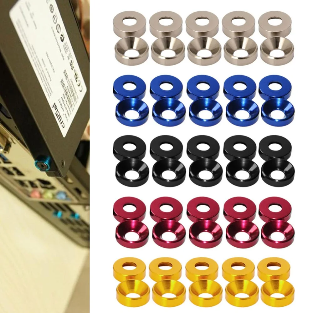 

10 pcs Aluminum Alloy M3 Anodized Countersunk Head Bolt Washers Gasket