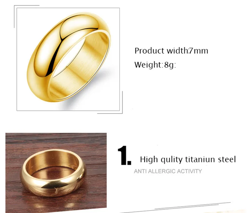 

RE Classic 7mm stainless steel wedding bands basic rings for men women comfort fit US size 7 to 12 J40