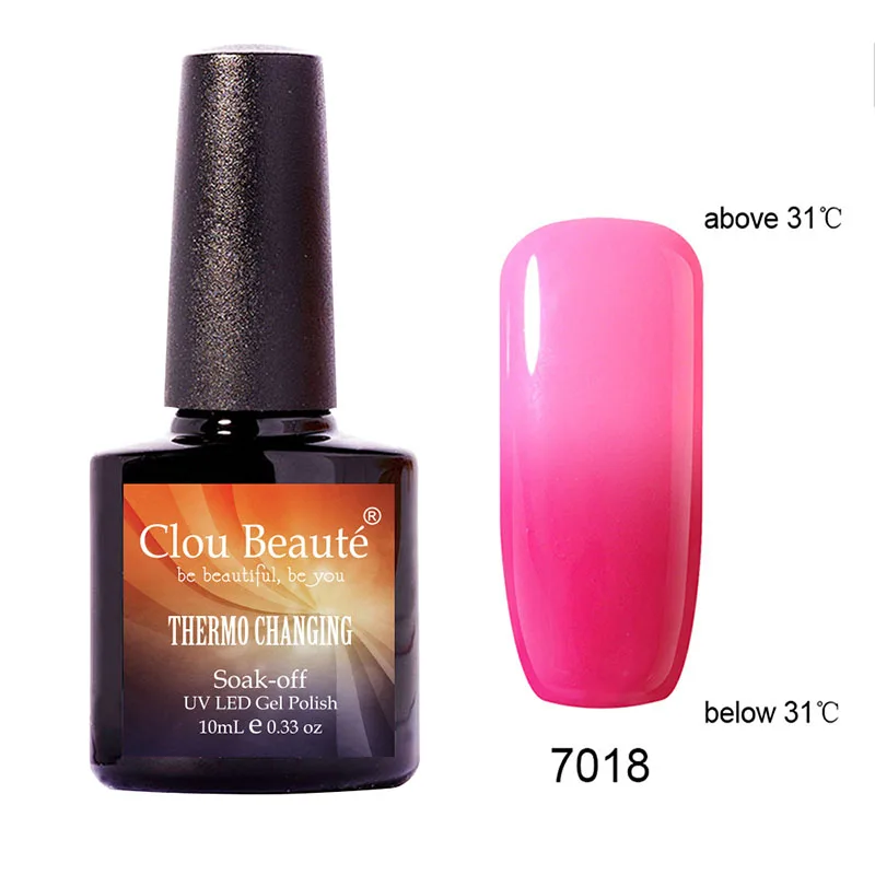 7018 Clou Beaute термо-сменный Гель-лак для ногтей отмачиваемый УФ-Гель-лак для ногтей горячая Распродажа Гель-лак для температуры лак стойкий лак - Цвет: 7018