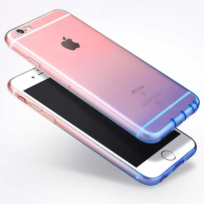 Прозрачный чехол для iphone 5se 5S 5 6s 6 7 8 plus x 10 силиконовый мягкий тонкий градиентный