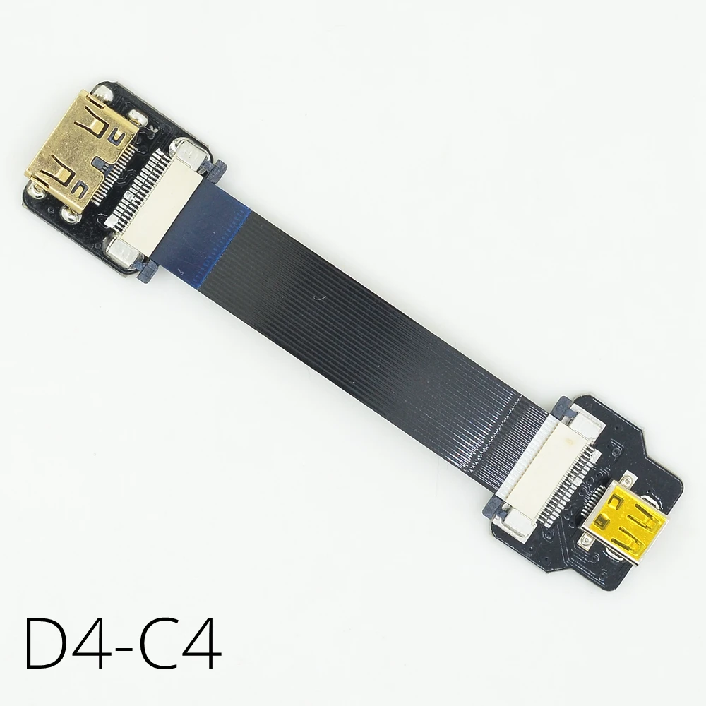 Mini-HDMI Micro-HDMI FPV Cable Elbow Mini Male to Micro HDMI Female C D Type Ribbo Flexible Flat FPC Extension Cables D4-C | Компьютеры и