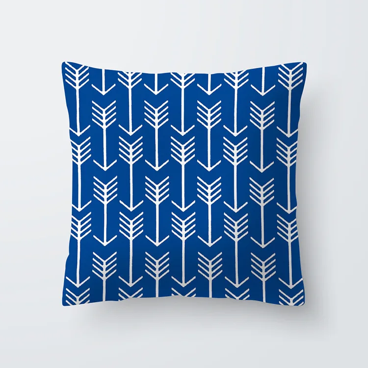Наволочка на подушку, наволочка Housse coussin 45*45, Наволочка на подушку с геометрическим рисунком, синяя наволочка из полиэстера, наволочки на диванную подушку 40556-1