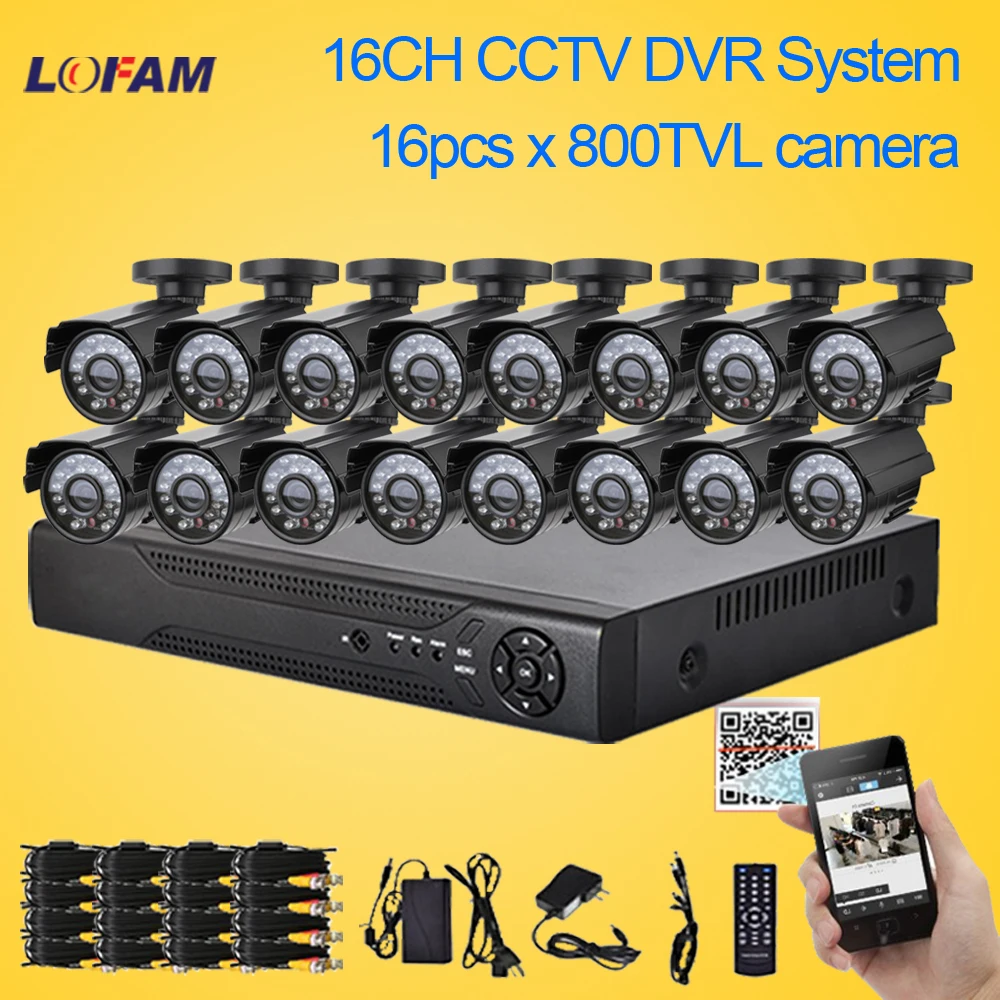 Камера видеонаблюдения LOFAM 800TVL 16 шт. цилиндрическая Водонепроницаемая