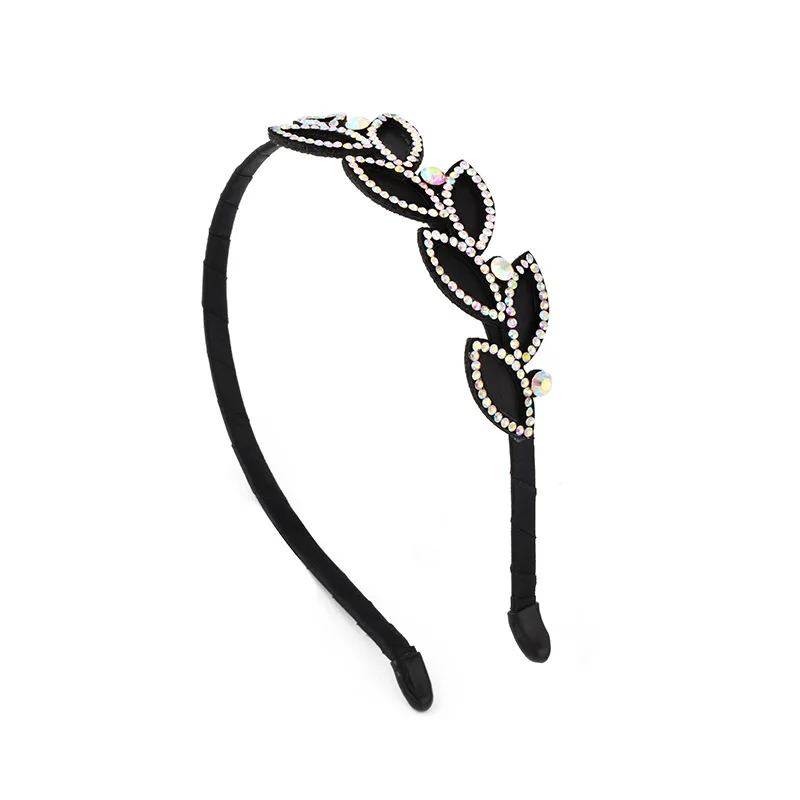 Модные обручи для волос в форме листьев со стразами и кристаллами женщин девушек