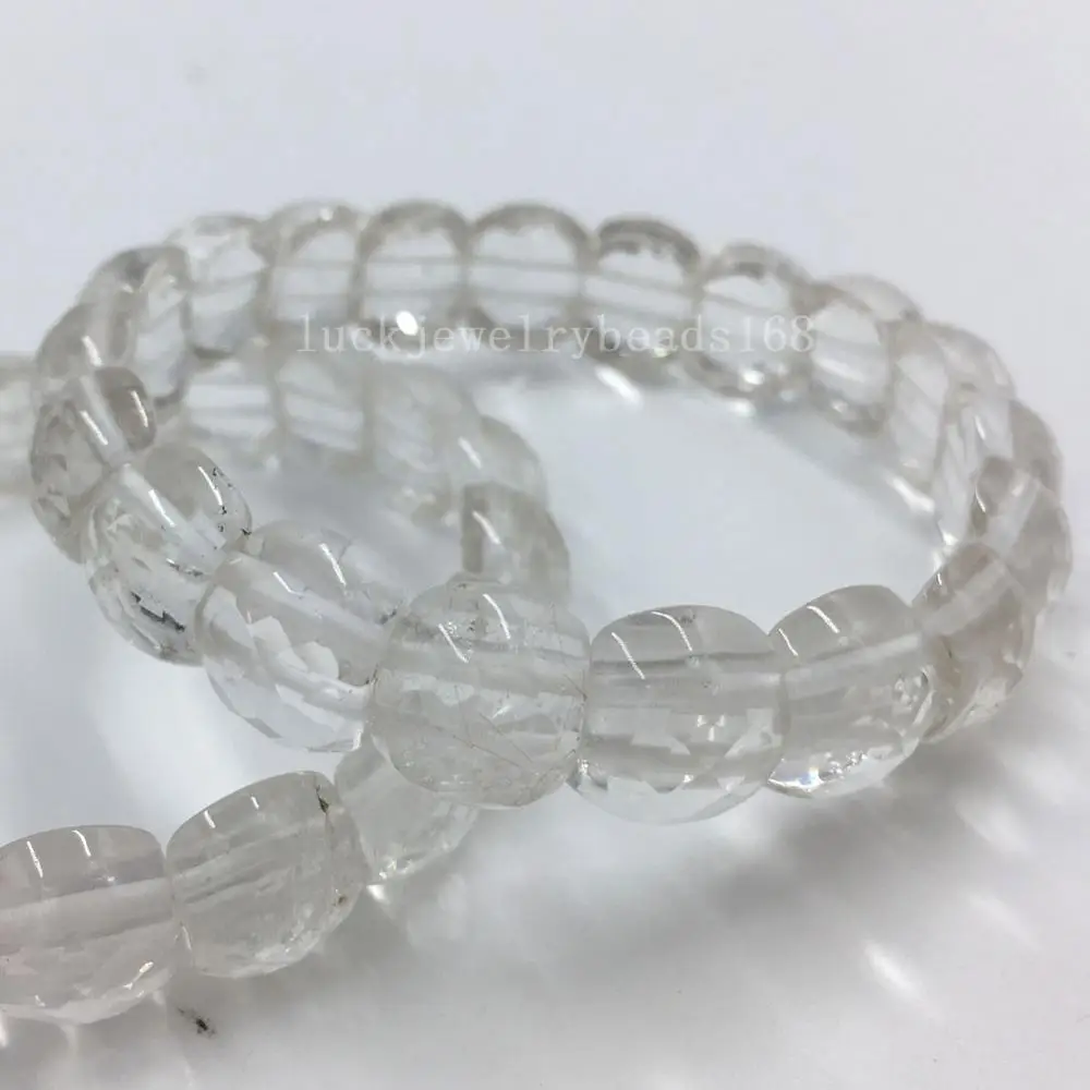 White Crystal G8272 Граненый Jaspe тигровый глаз Лабрадорит золотой камень кристалл Сердолик авантюрин Синий Песок Бусины Из унакита эластичный браслет WFH468 - Окраска металла: White Crystal G8272