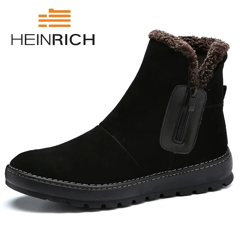 HEINRICH/ г.; зимние ботинки; модная мужская обувь на толстом теплом меху; элегантные удобные бархатные мужские ботинки; Branca De Neve