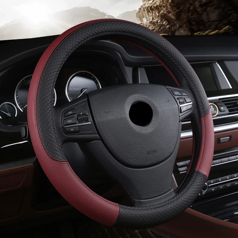 

Car steering-wheel Cover 38cm Leather Hand-stitched PU leather For Audi a7 q2 q3 q5 q7 S3 S4 S5 s6 S7 S8