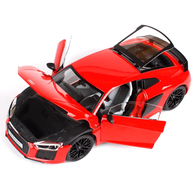 Maisto 1:18 audi r8 v10 plus белый красный автомобиль литой жесткий переплет Роскошные гоночные игрушечные модели автомобиля для коллекции моделей автомобилей для мужчин 38135