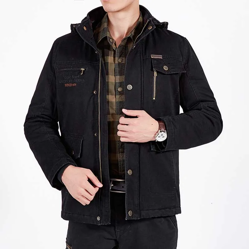 Plus Size 8XL Autumn Winter Fleece Coat Men Casual Hooded Jacket Thick Warm Parka Cotton Loose Baggy WIndbreaker Male Clothes