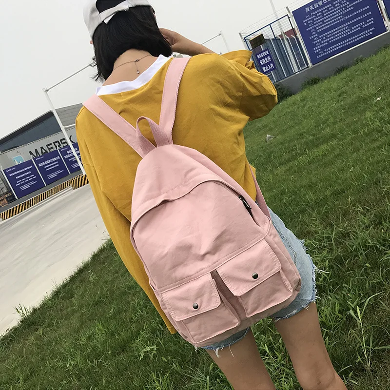 JIANXIU минималистский холщовый рюкзак маленький новый женский на корейском