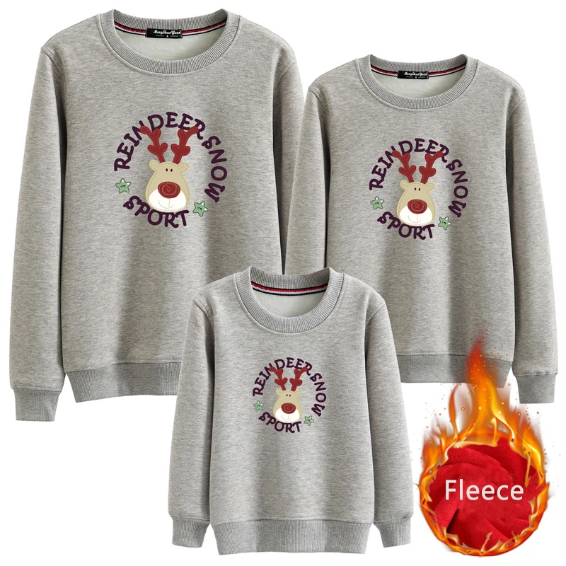 

2019 Winter Merry Christmas Pajamas Family Matching Outfits Deer Children Clothing Kid T-shirt Cotton Wool Warm Family Clothes