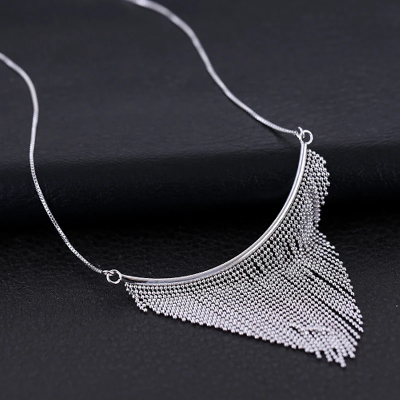 2016 Новое Прибытие Лонг Кисточкой Из Бисера Мяч Ожерелья Кулон 925