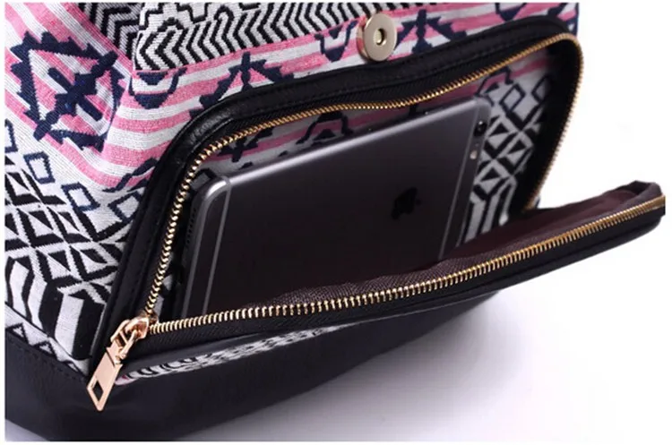 Брендовые женские холщовые рюкзаки Bolsas Mochila Feminina для девочек с геометрическим принтом, школьная сумка на плечо, Повседневная дорожная сумка, Sac A dos