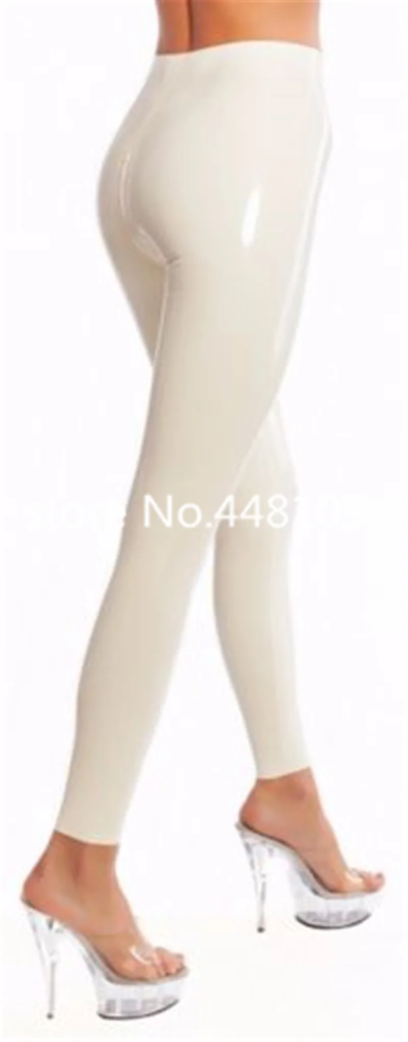 100% Handmade Latex Rubber White Pants for Women latex Trousrs Females' Leggings with Crotch Zip Custom Made | Тематическая