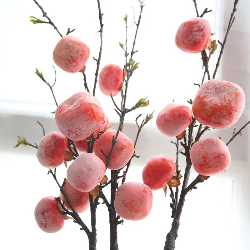 1 шт. искусственные сушеные цветы сухие ветки хурма имитация фруктовых цветов