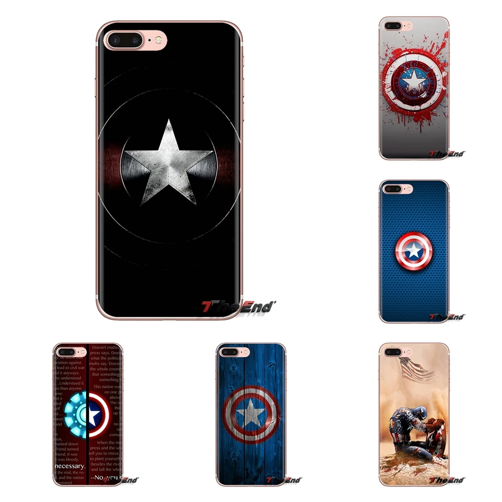 For Xiaomi Mi3 Samsung A10 A30 A40 A50 A60 A70 Galaxy S2 Note 2 Grand Core Prime Captain America Shield TPU Transparent Bag Case |