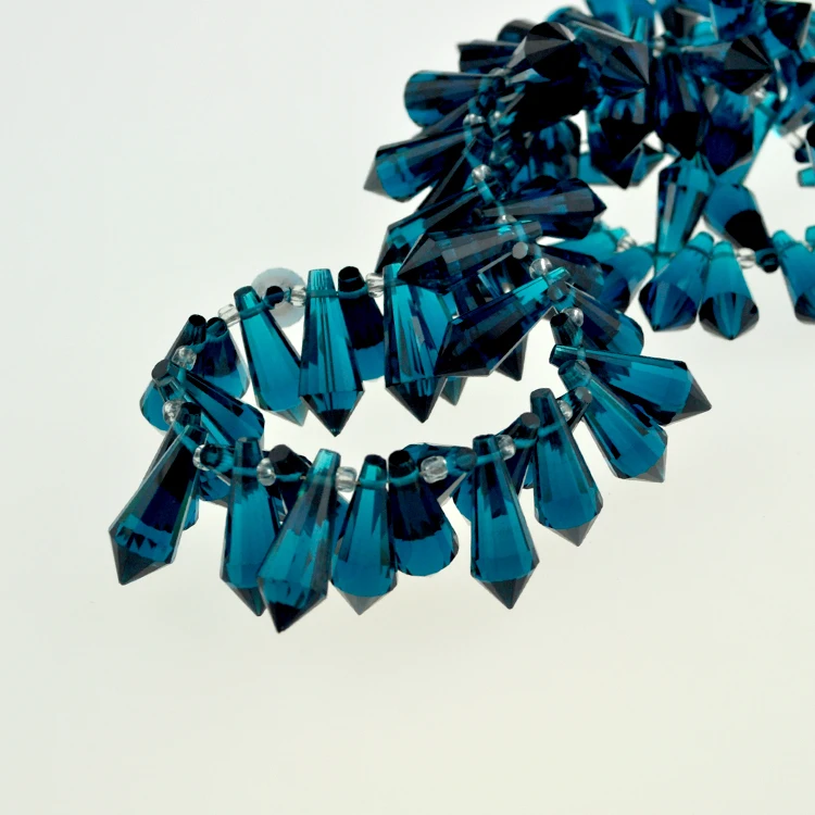 

100pcs Top Quality Crystal Tear Drop Beads Ink Blue Color 8x20mm Crystal Beads For Jewelry DIY Making