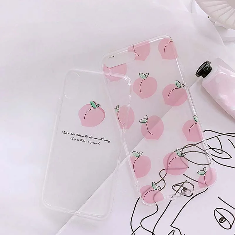 JIBAN фрукты персик розовый чехол для телефона iphone 8 задняя крышка прекрасные