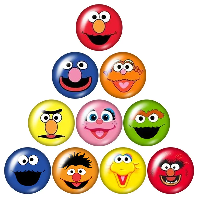 Seame Street Elmo Cookie Monster 10 шт Смешанные 12 мм/16 мм/18 мм/25 мм круглые фото стекло кабошон demo