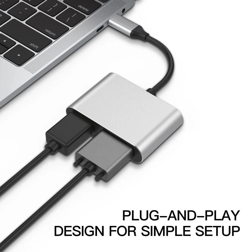 Usb type C концентратор Thunderbolt 3 адаптер док-станции с HDMI 4 K VGA для samsung Galaky Note8 S9 S8 MacBook pro