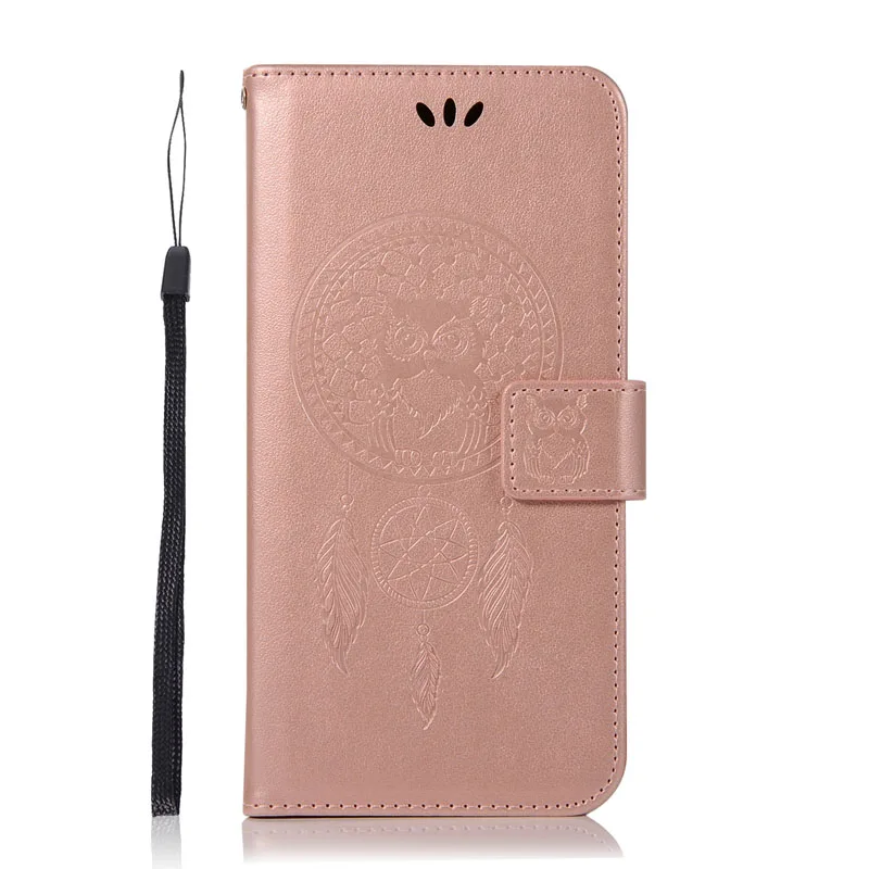 rose gold Чехол-книжка для Asus Zenfone 4 Max ZC520KL ZC554KL с милой совой, кожаный силиконовый чехол-кошелек, чехол для Asus Zenfone 4 ZE554KL, чехол для телефона s - Цвет: rose gold