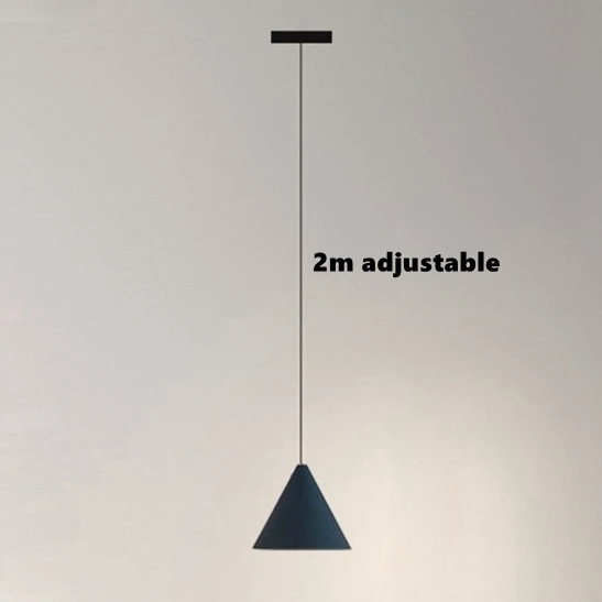 2m Pendant Light Подвесной светильник с длинной проволокой в форме конуса, современный светильник, черный металлический подвесной светильник для кухни, подвесной светильник - Цвет корпуса: 2m Pendant Light
