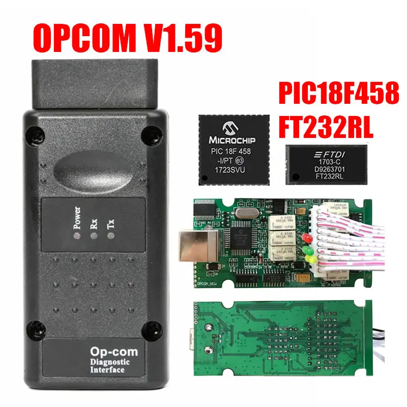 OPCOM V1.99 V5 OP COM V1.95 V1.78 V1.70 V1.65 V1.59 для Opel диагностический инструмент PIC18F458 и FTDI чип NEC релейный OP-COM 120309A - Цвет: V1.59