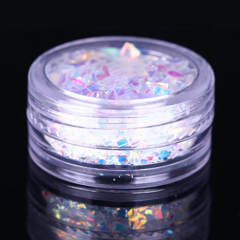 Горячий гвоздь Giltter Sequines флуоресцентная стеклянная бумага Пыль порошок ногтей