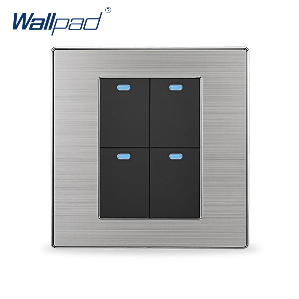 

Hot Sale 4 Gang 2 Way Wallpad Luxury LED Wall Light Switch Push Button Switches Interrupteur 10A AC 110~250V