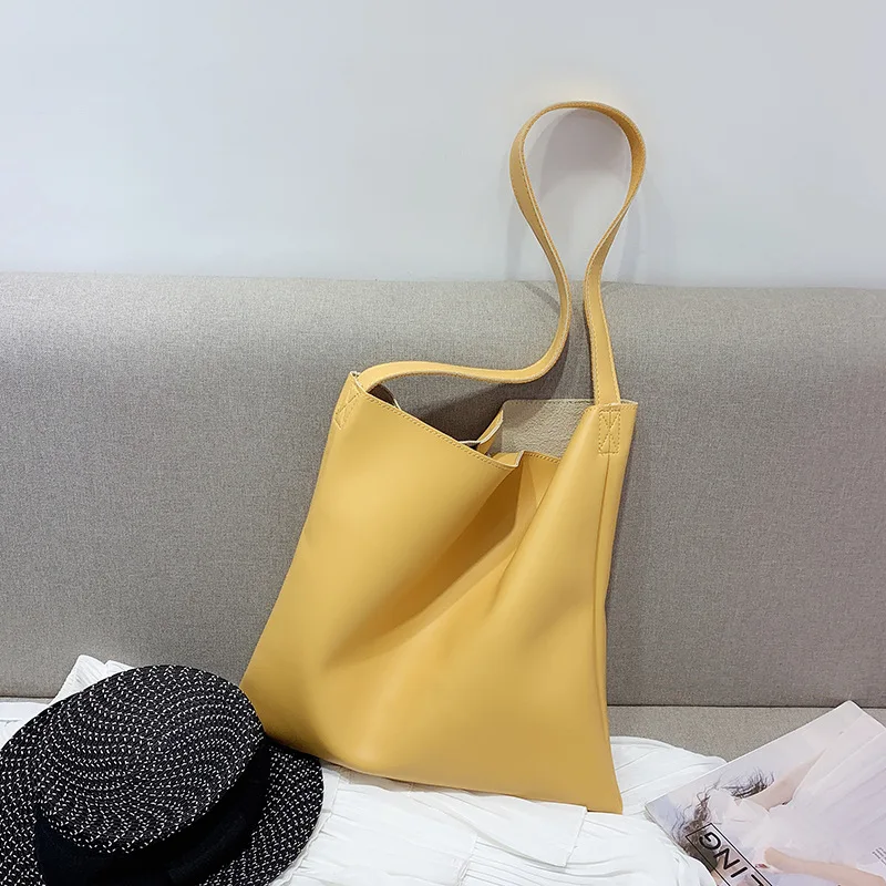 

Tote Bags For Women 2019 Soft Leather Handbag Korean Fashion Simple Shoulder Bag High Quality Composite Bags Torebki Damskie