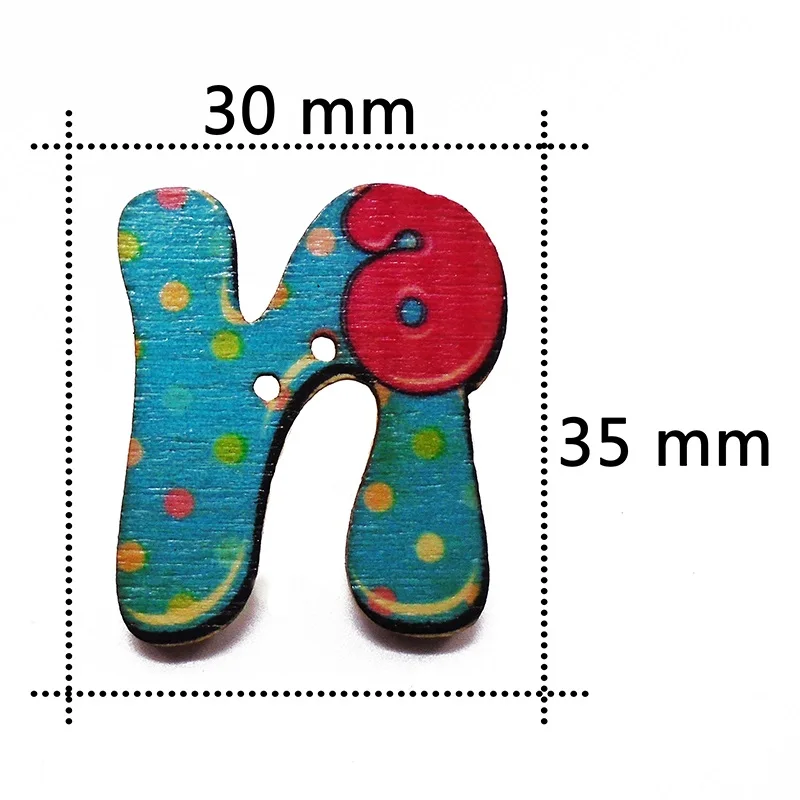 N ZIEENE 5 шт-50 шт смешанный мультфильм 26 цветов картина большой Алфавит A-Z деревянные пуговицы для шитья Скрапбукинг для детей ручной работы - Цвет: N