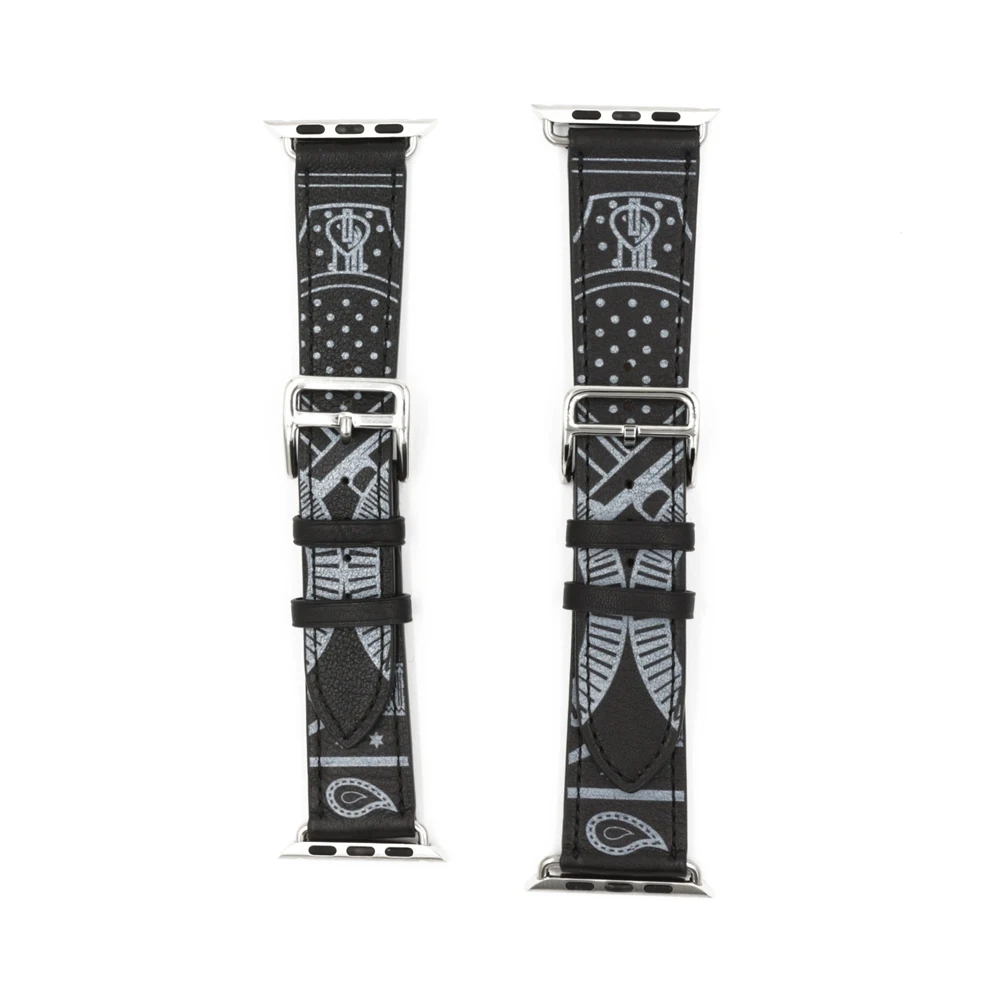URVOI один тур Eperon d'Or band для apple watch series 5 4 3 2 1 Печатный ремешок с узором для iwatch belt Noir Gala кожаный ремешок