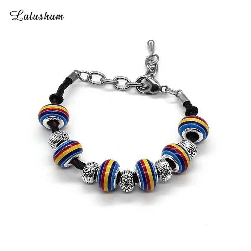 SANYU 2018 Fit Pandora браслет в стиле Омаров Пряжка цветные глазурные бусины украшение