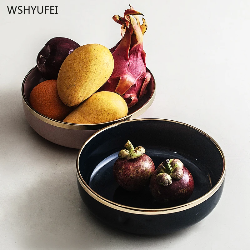 Прямая роскошь в скандинавском стиле керамическая ваза для фруктов салатник