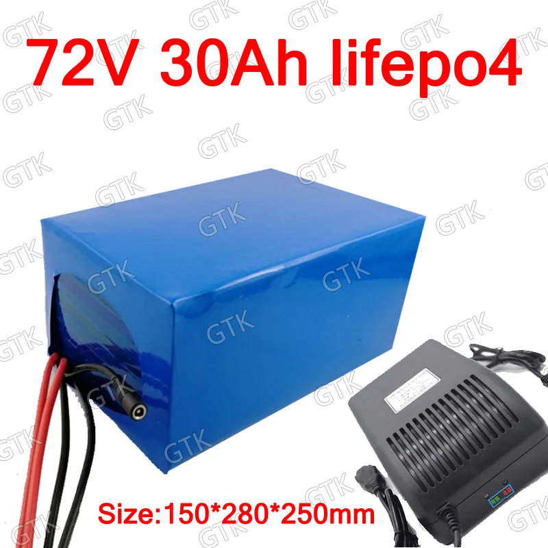 Литиевый аккумулятор GTK 72 в 30 Ач lifepo4 глубокий цикл с 50 А BMS для велосипеда скутера