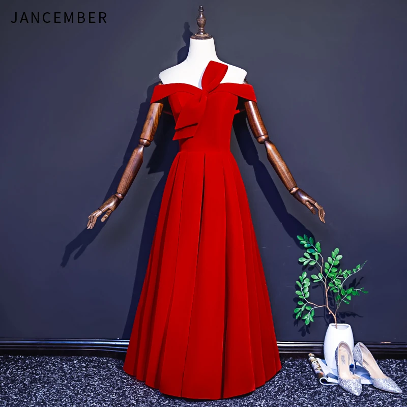 JANCEMBER 2019 последняя свет элитное вечернее платье большой бант с открытой шеей на