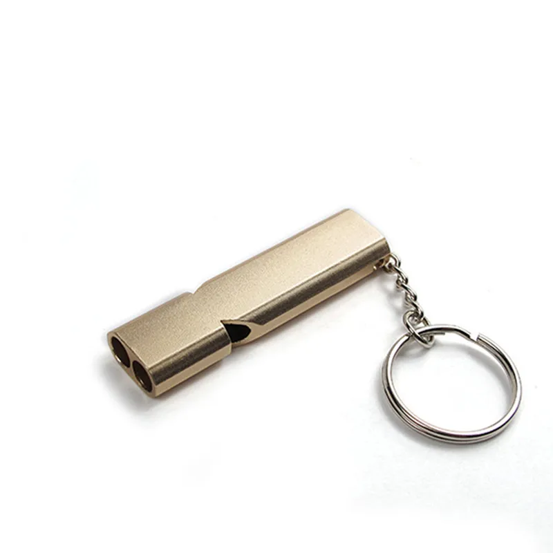 Double hole high frequency outdoor survival whistle life saving emergency self-help treble aluminum all | Спорт и развлечения