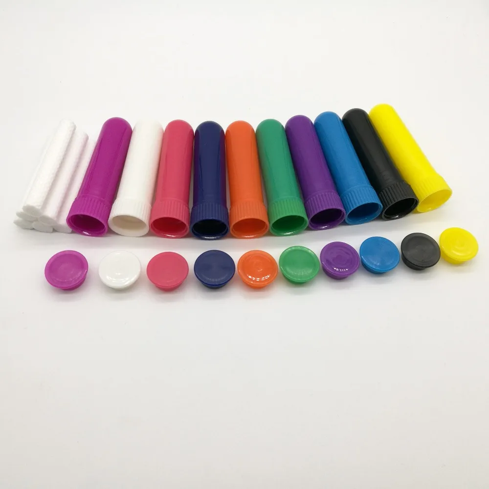 

8 sets/lot Empty Container Plastic Nasal Inhaler tube for Essential Oils