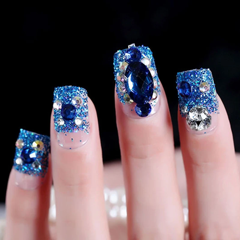 24 шт новые и горячие Профессиональные Поддельные кристаллы для ногтей горный