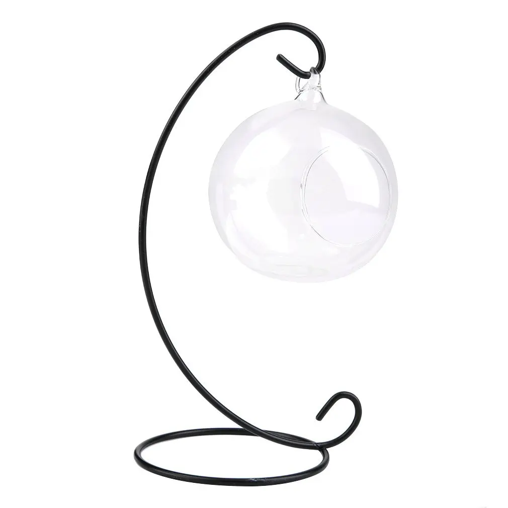 Белый DIY Clear Round Ball With One Hole Hydroponic Plant Flower Hanging Glass Vase Container Home Garden Decoration - Цвет: Белый