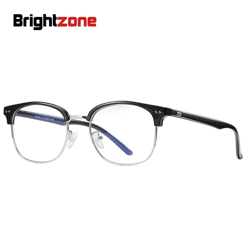Brightzone очки для близорукости брендовая оправа для мужчин TR90 анти синий светильник винтажные Ретро очки Оптические очки Круглые Женские оправы Новинка