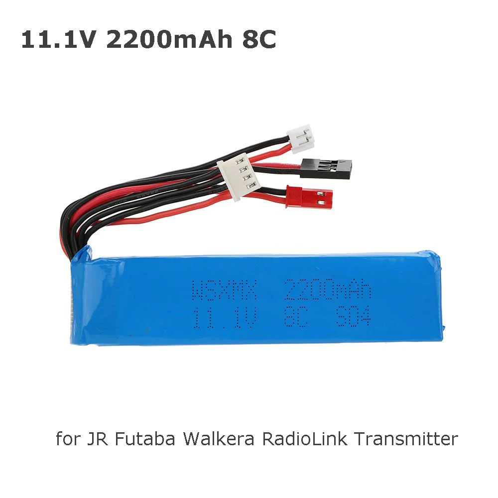 11,1 V 2200mAh 8C 3S Li-po батарея 3 Разъем для JR Futaba Walkera радиопередатчик