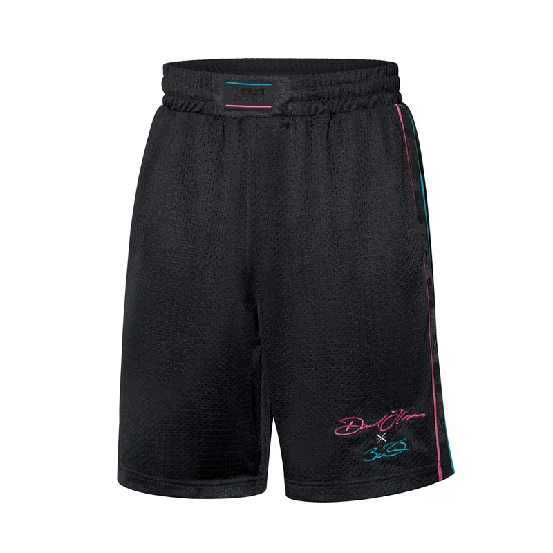 AKSP673-1 Li-Ning/мужские шорты для танцев из серии Wade, свободные спортивные шорты с подкладкой из полиэстера, хит-цвет, AKSP673 MKD1643 - Цвет: AKSP673-1