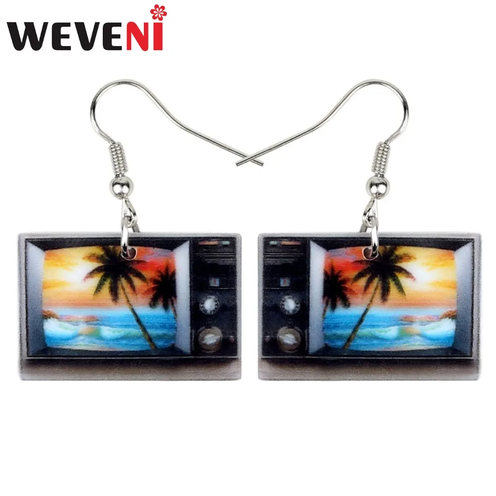 WEVENI уникальный дизайн акриловые Висячие длинные висячие серьги модные ювелирные