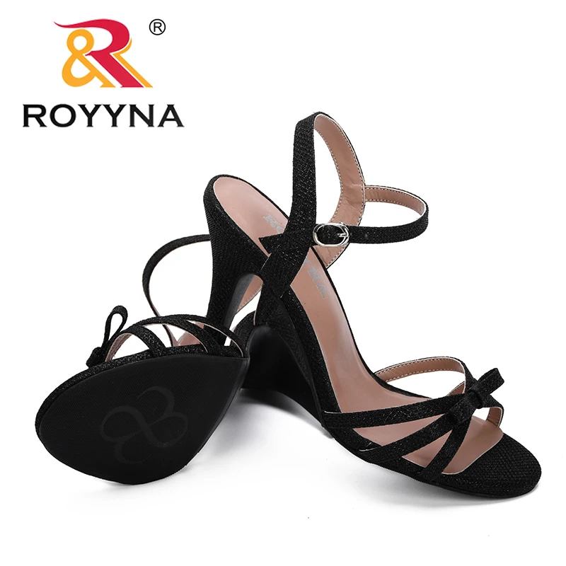ROYYNA/Новинка года; женские босоножки; модные сандалии-гладиаторы; Летняя обувь; женские босоножки на высоком каблуке; сандалии с перекрестной шнуровкой в римском стиле