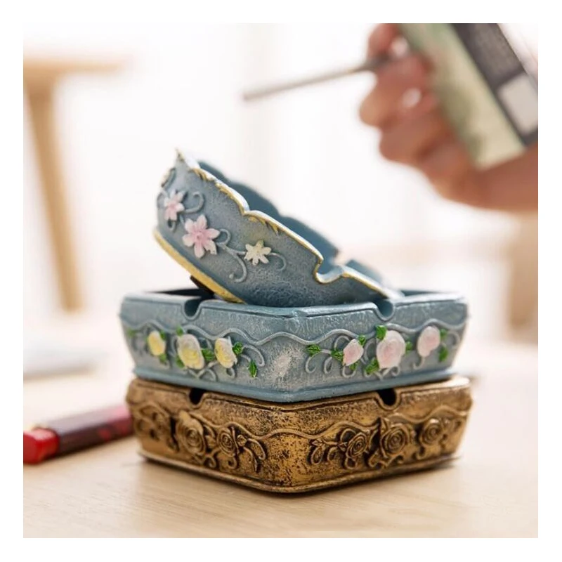 

Home portable Vintage Resin Ashtray Household Desktop Cigarette Smoking creative gift Car ash box characteristics of ashtray