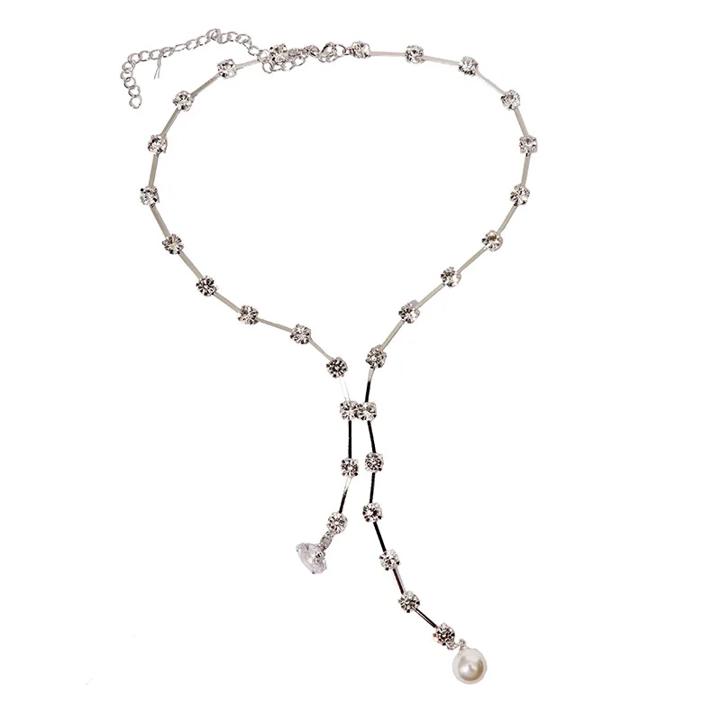 

2019 Fashion Design Low Chest Sexy Water Drill Necklace Women's Chain Luxury Geometric Collar Neck Exaggerate Party Pendant N114